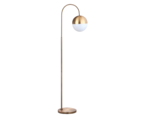 Safavieh Jonas 55.5 in. H Modern Glam Curved Floor Lamp, Brass Gold