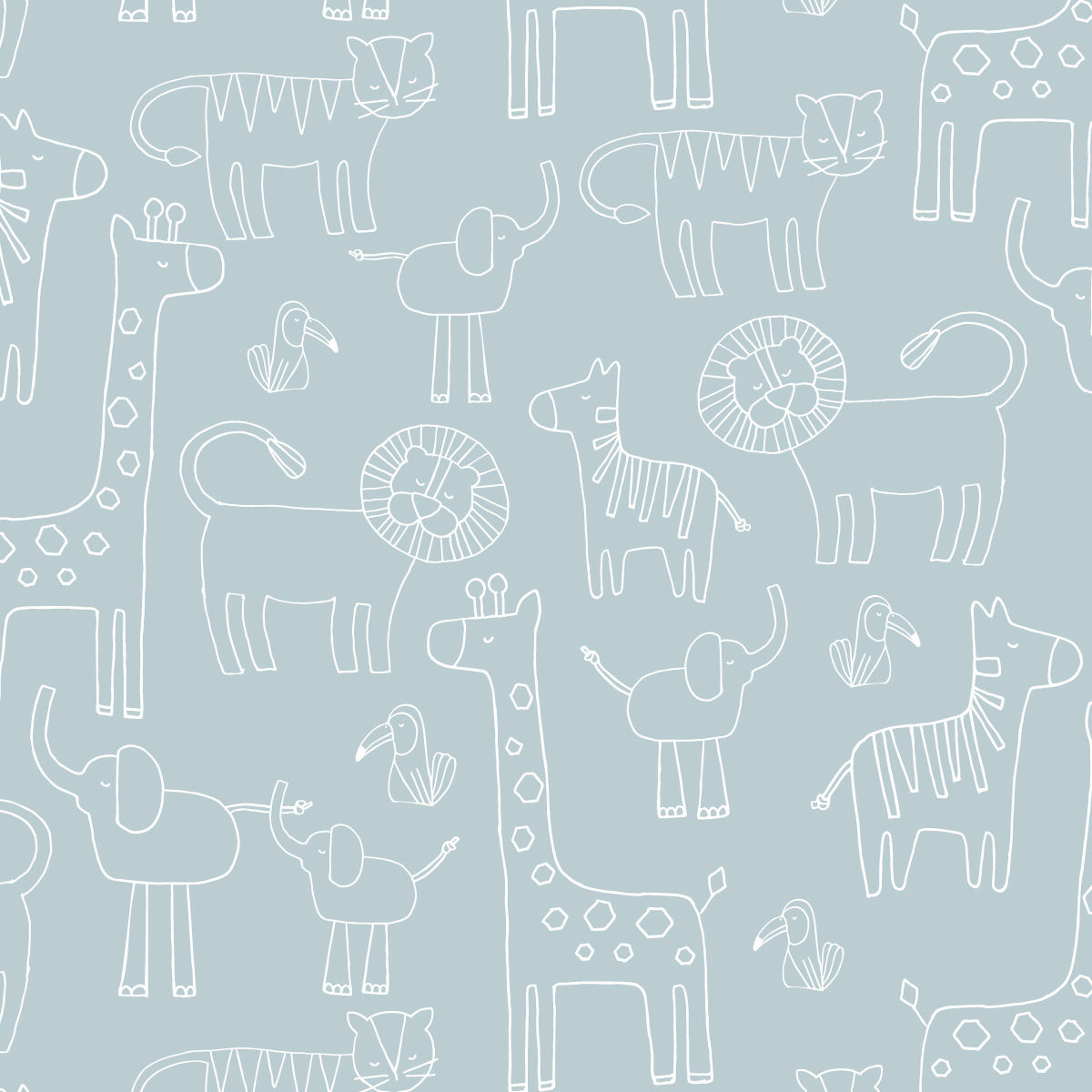 Papel de Parede Bichanos color Azul