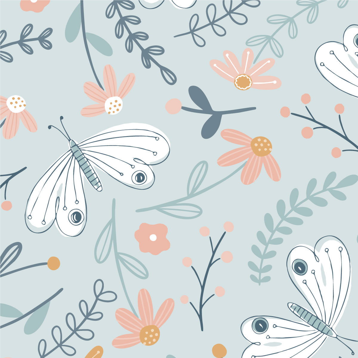 Papel de Parede Asas color acqua