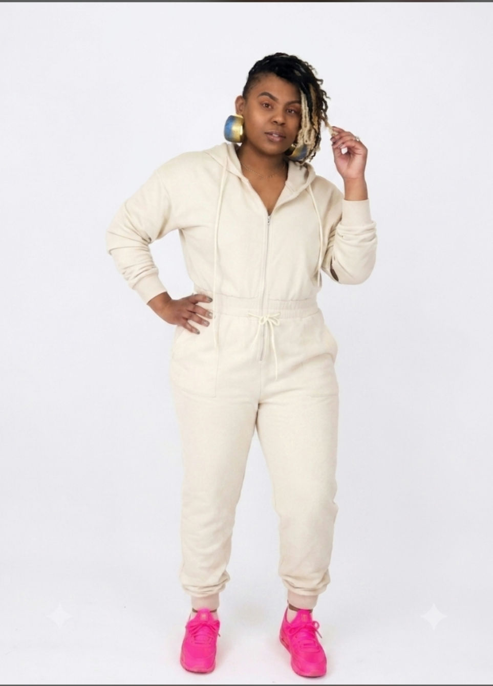 Cream jumpsuit 
