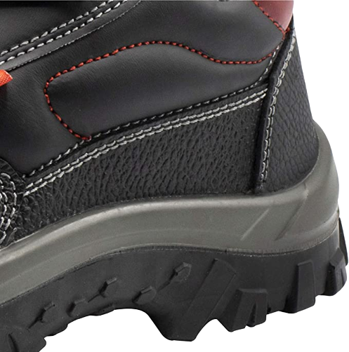 Thumbnail: Ghete cu brant metalic anti-perforare din piele neagra S3