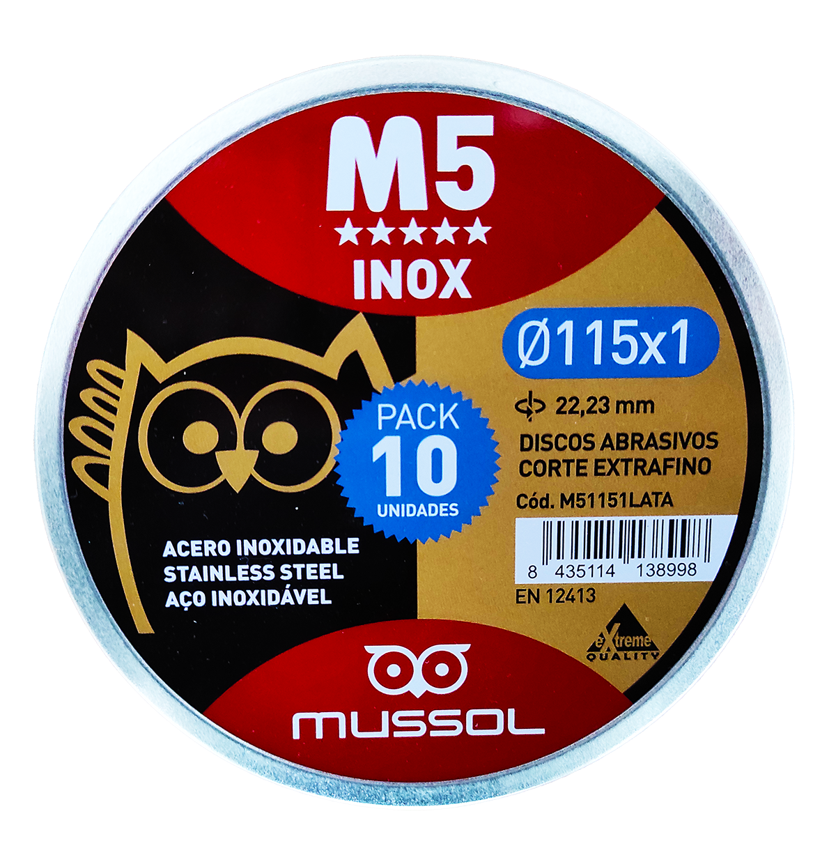 Disc abraziv Mussol BUHO pentru inox/otel SET 10 buc