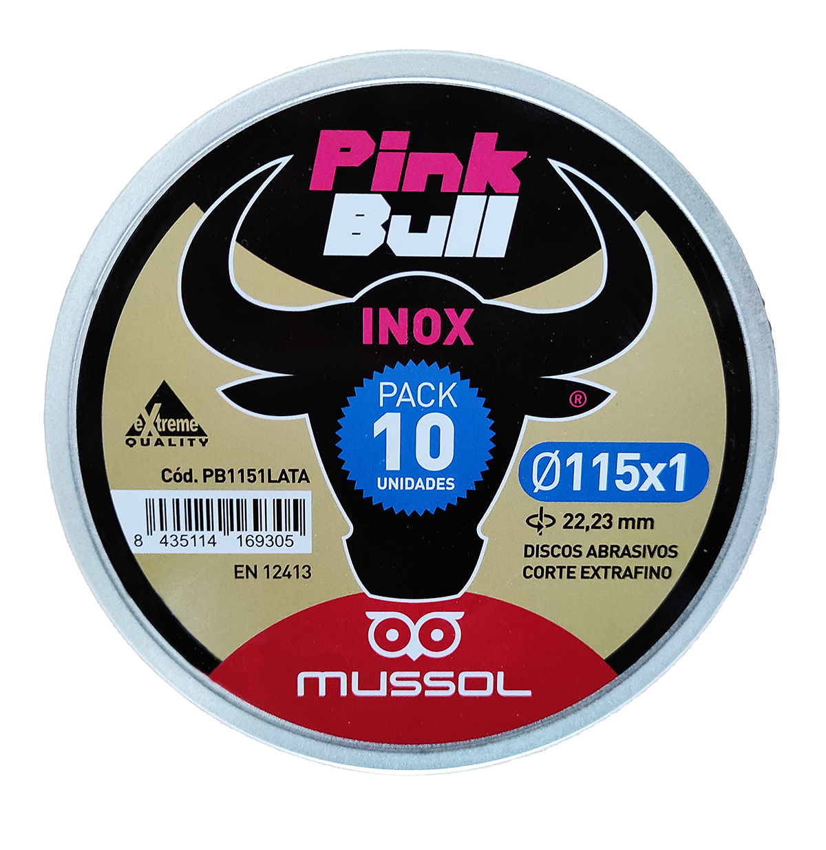 Disc abraziv Mussol PINK BULL pentru otel inoxidabil/otel SET 10 buc