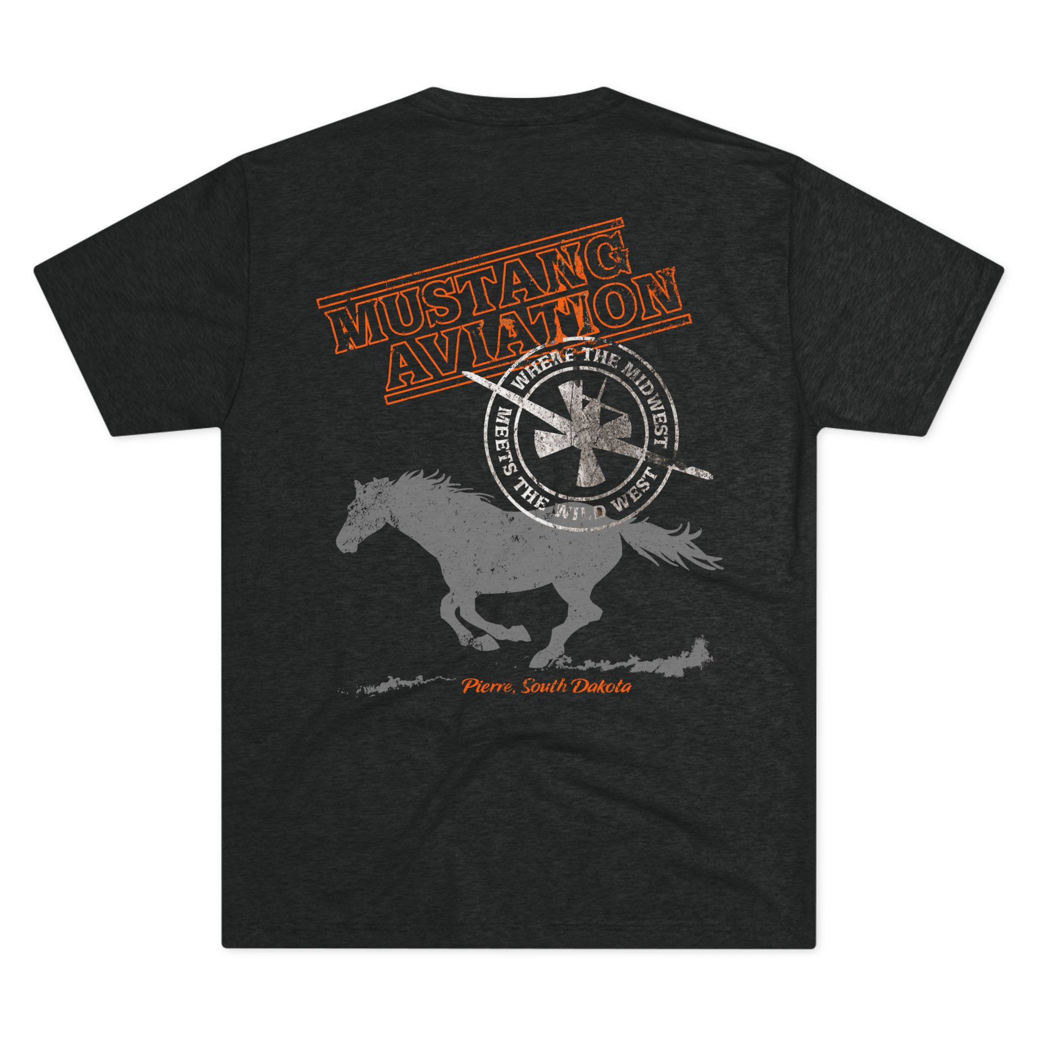 Mustang Aviation Graphic Tee — Vintage Rodeo Horse Pilot T-Shirt