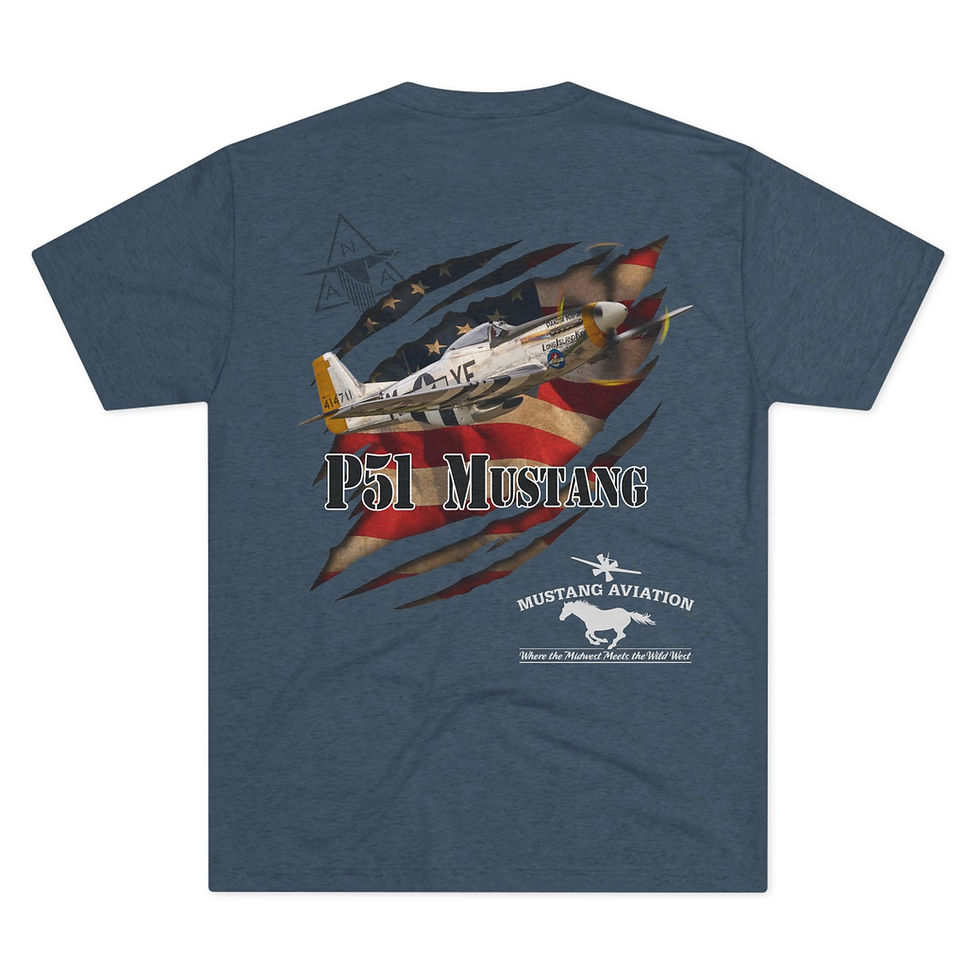 Thumbnail: P-51 Mustang Vintage Aviation Tee — Mustang Aviation Crew T‑Shirt