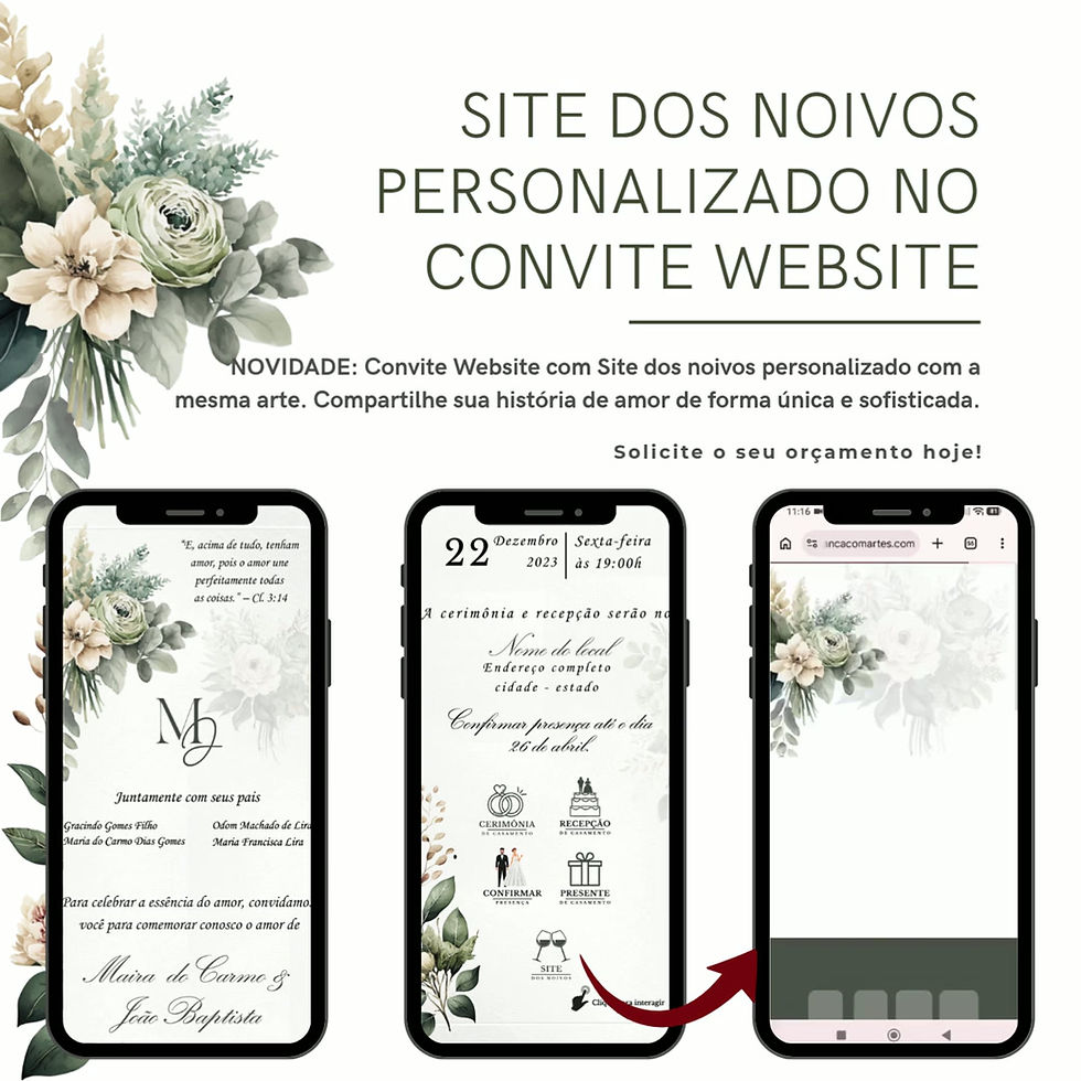 Miniatura: Site dos noivos personalizado Folhagem 1