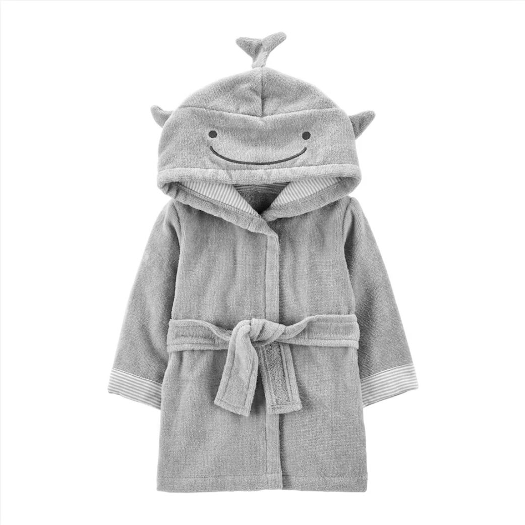 Roupão de banho bebê tubarão cinza | Carter's