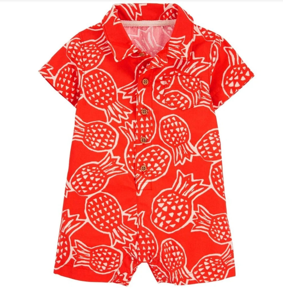 Romper Carter's gola polo - Abacaxi 12 MSES