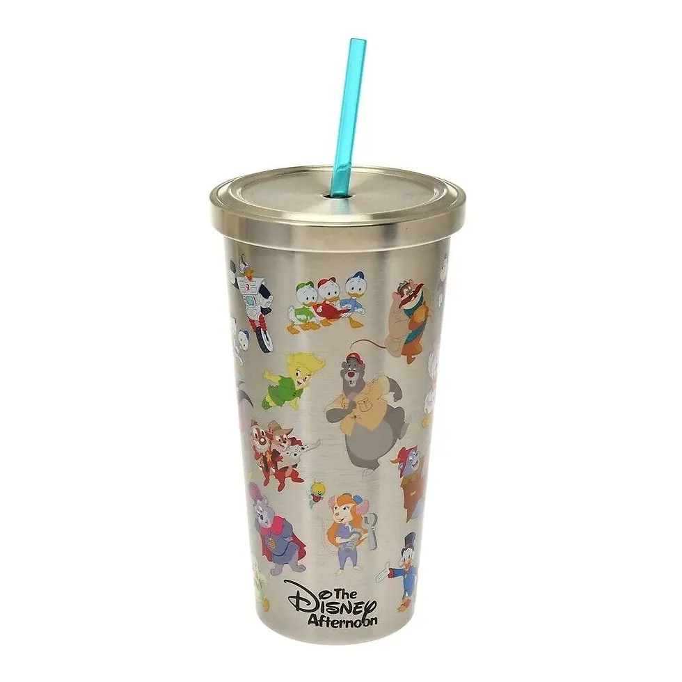 Copo Térmico Disney 560ml Com Tampa e canudo