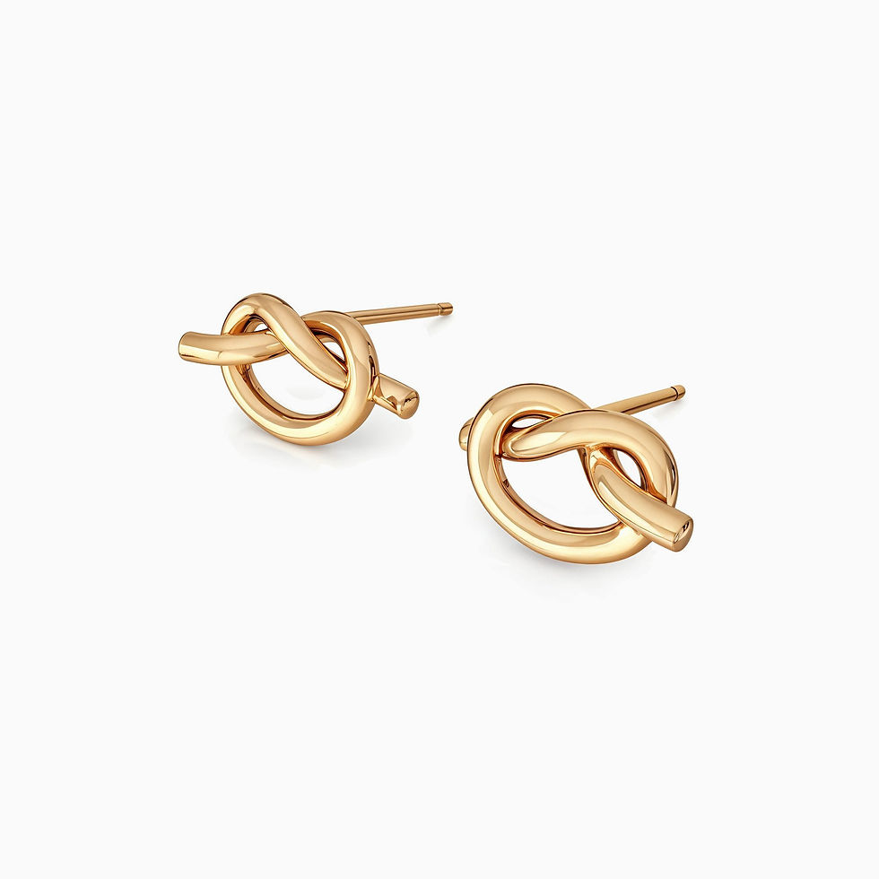 Miniatura: Aretes Nudo de Anna Sophia de plata vermeil, fabricados en plata .925 con baño de oro de 18k.