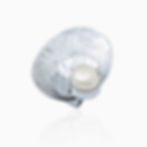 Anillo Ostra de plata de Anna Sophia, hecho a mano con plata .925 y una perla, ajustable.