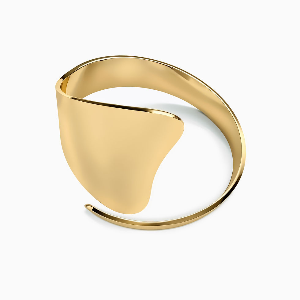 Anillo Pico Curvo de plata vermeil de Anna Sophia, hecho en plata .925 con baño de oro de 18k, ajustable.