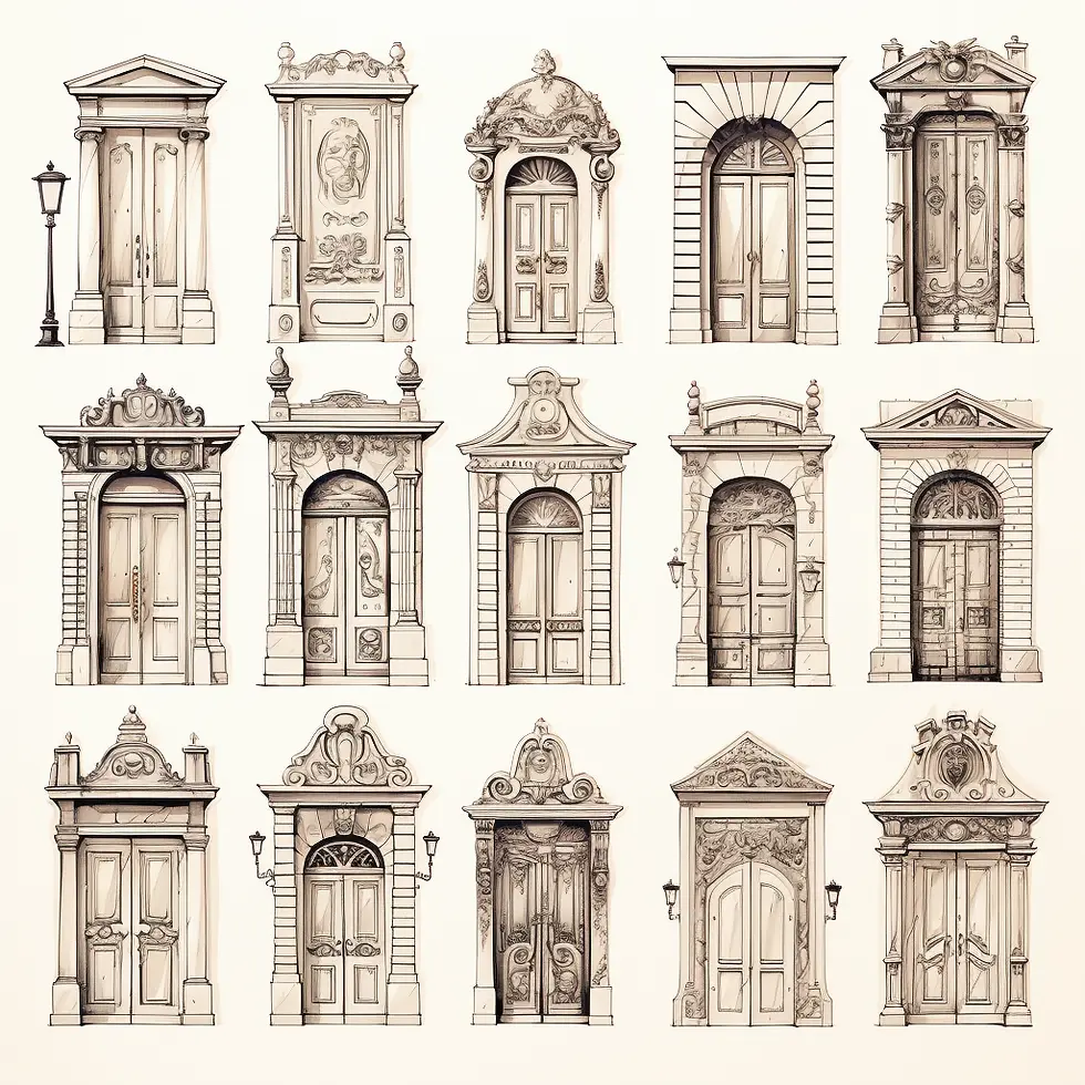 Paris Doors by Lara Sketches