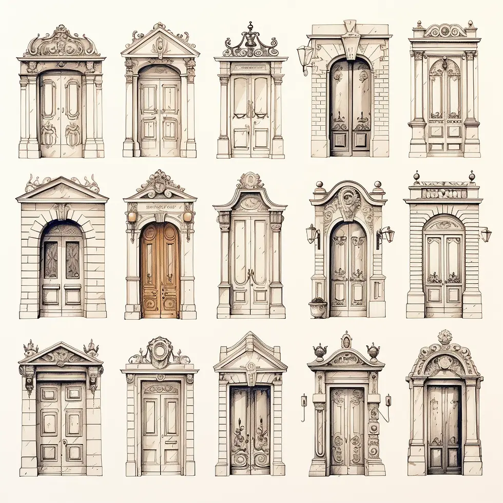 Paris Doors by Lara Sketches