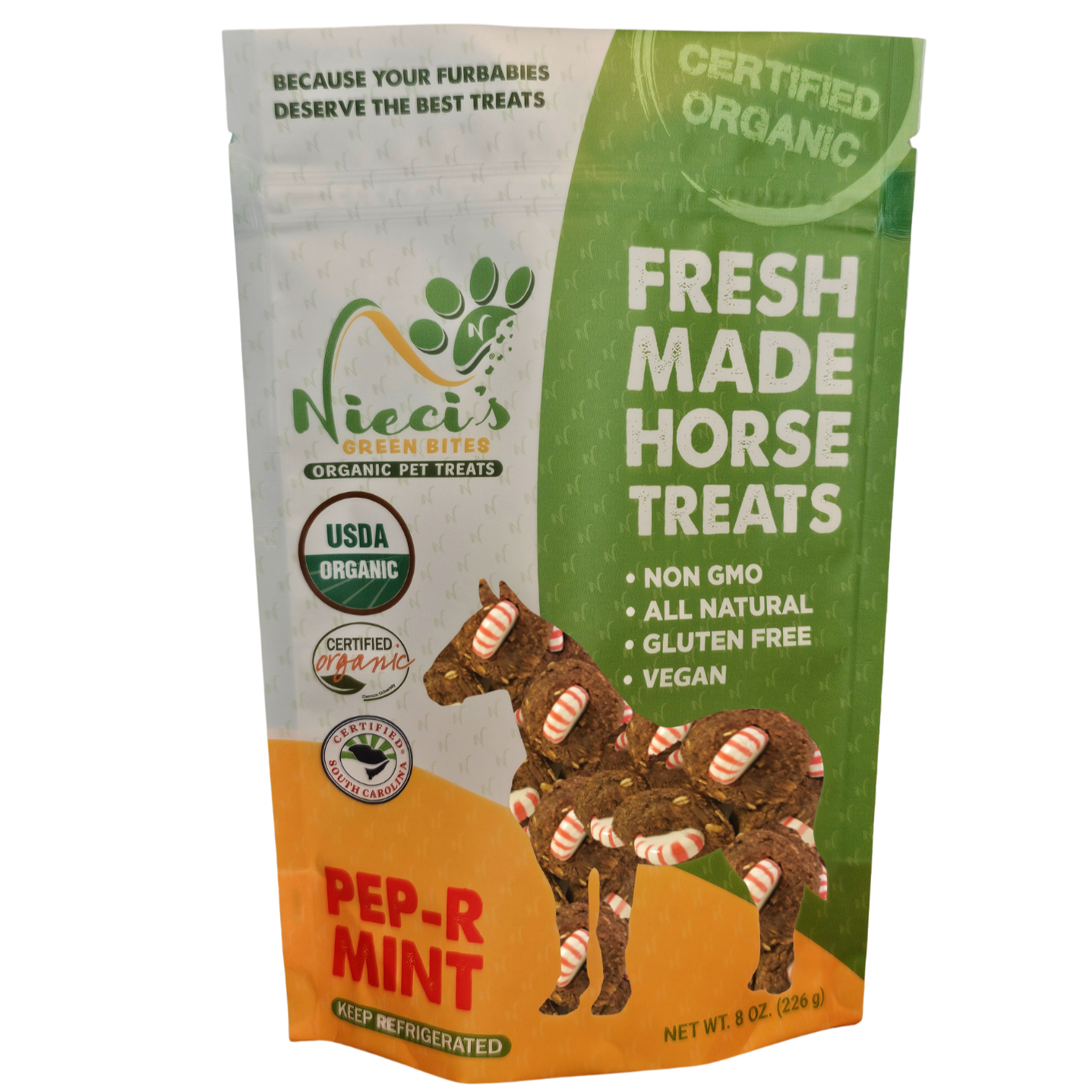 Pep-R-Mint – tasty organic vegan horse treats for happy, healthy horses