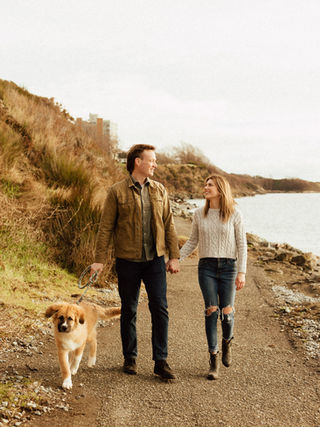 Jessica & Nathan Coastal Engagement at Holland Point in Victoria BC