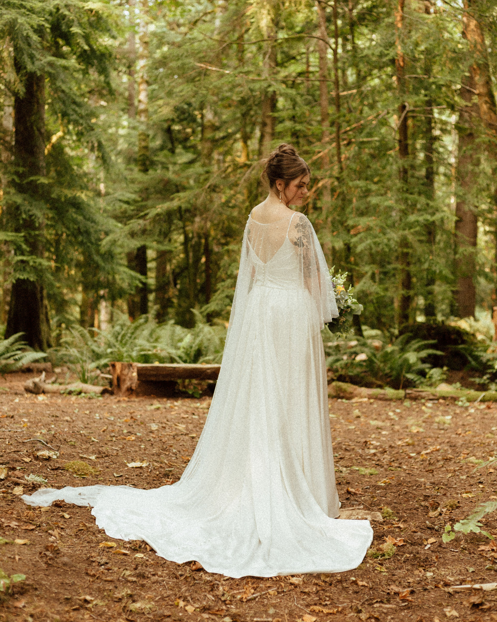 Abigail and Lucas celebrating their Cedar Haven wedding in Sooke BC surrounded by forest and nature