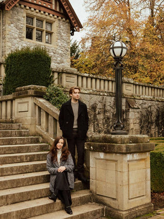 Elaine & Sam Engagement Session at Hatley Castle in Victoria BC