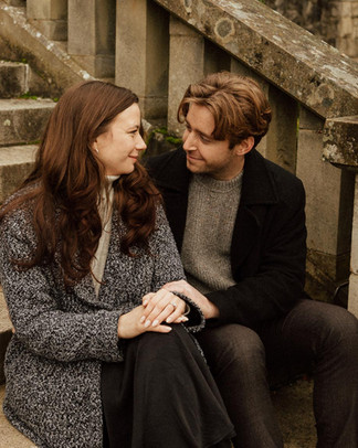 Elaine and Sam engagement photos at Hatley Castle in Victoria BC during their engagement session