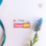 Top view of whimsical thank you dental sticker