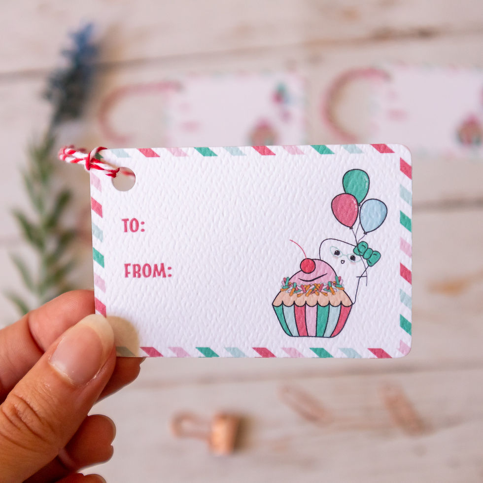 Thumbnail: Dental Birthday Gift Tags - 4pk