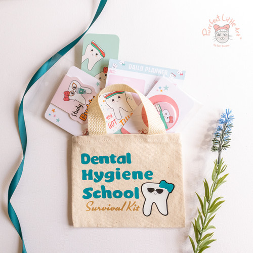 バッグ hoshigaoka.dental5 Dental Hygiene School Survival Kit Mini Tote Bag | Purrfect Little Art