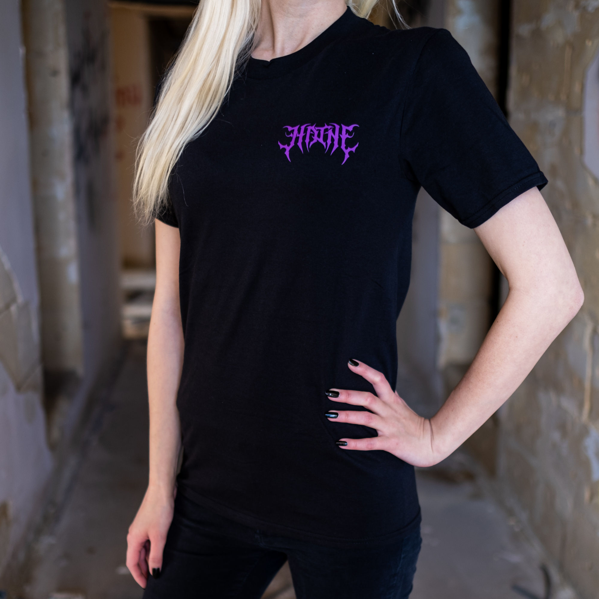 Haine Emblem T-Shirt [Black/Purple] | Haine