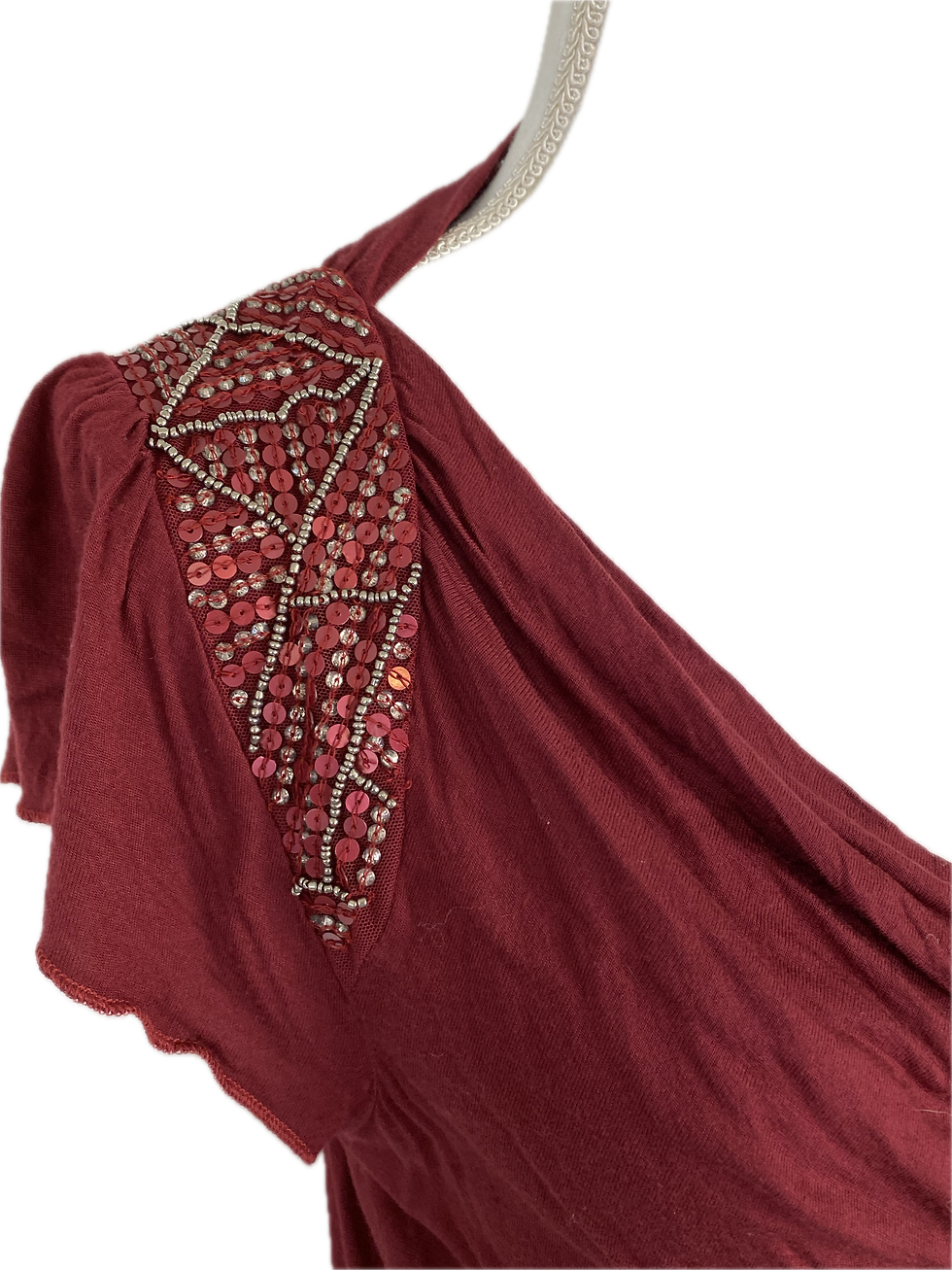 Thumbnail: Red Beaded Shoulder Top