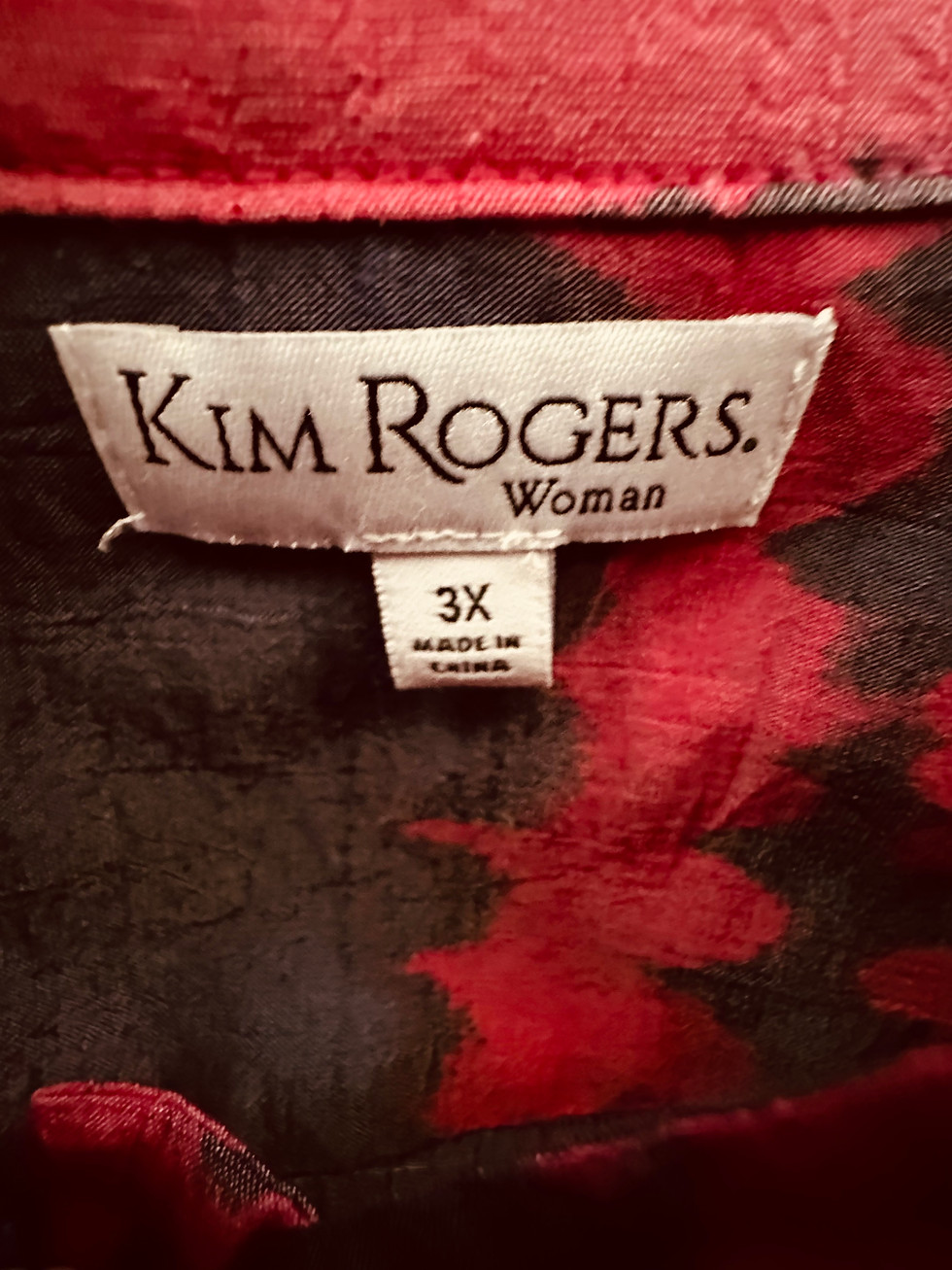 Thumbnail: Red and Grey Abstract Blouse