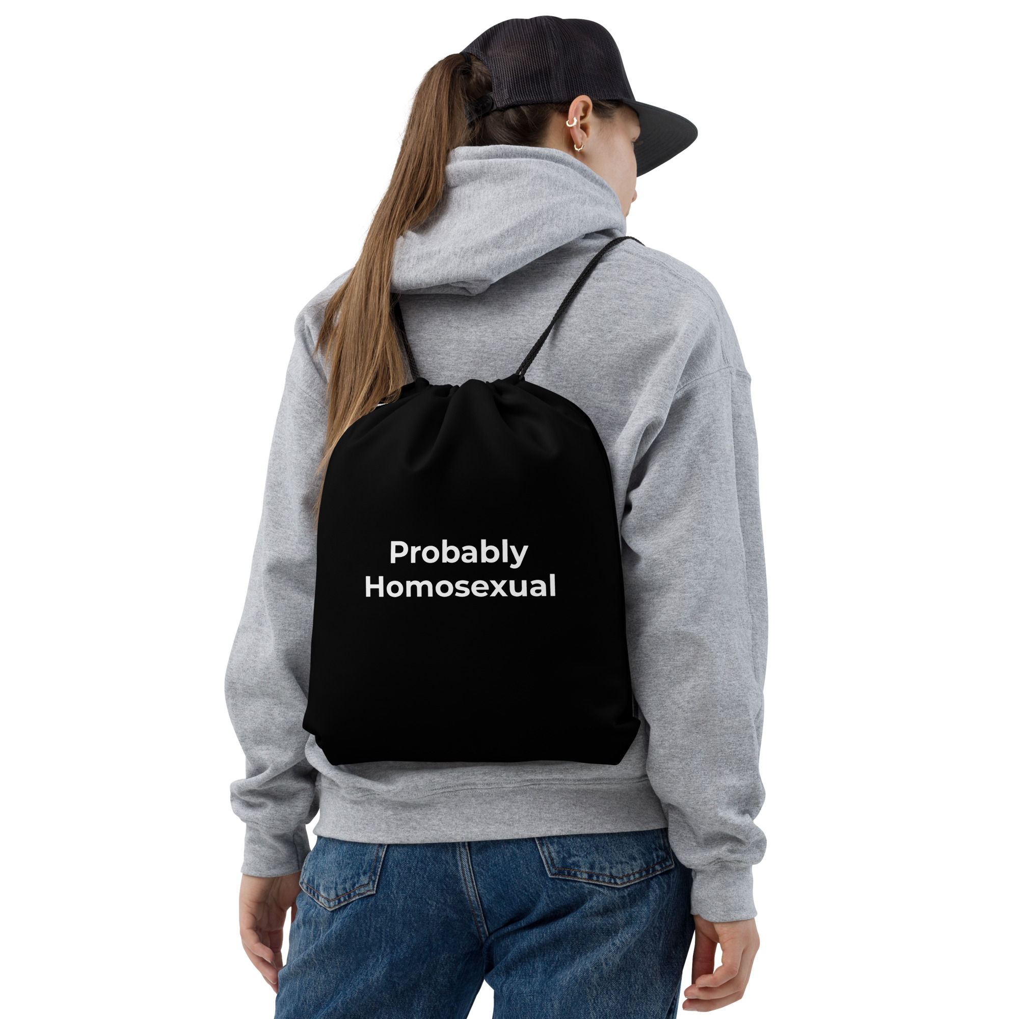 Probably Homosexual Drawstring bag
