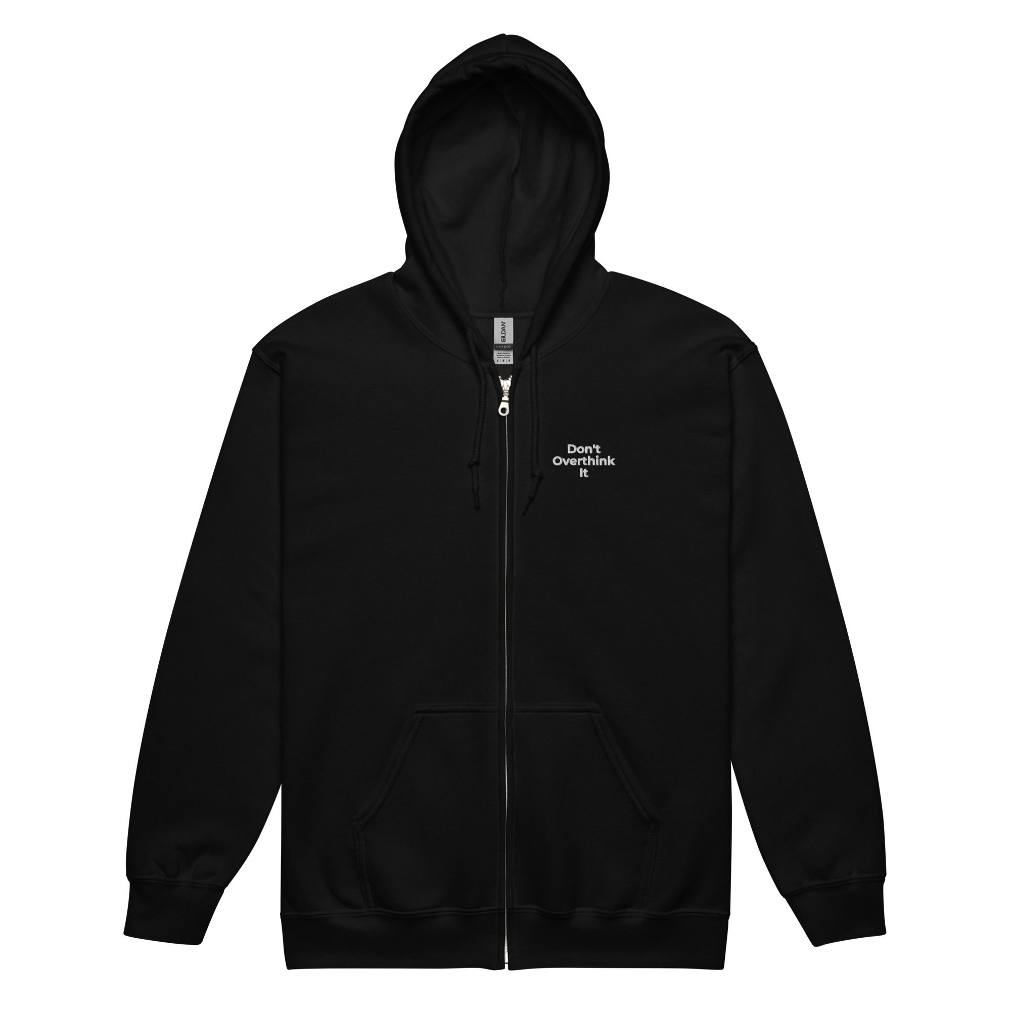Unisex-Kapuzenpullover aus schwerem Mischgewebe mit Reißverschluss Don't Overthink It