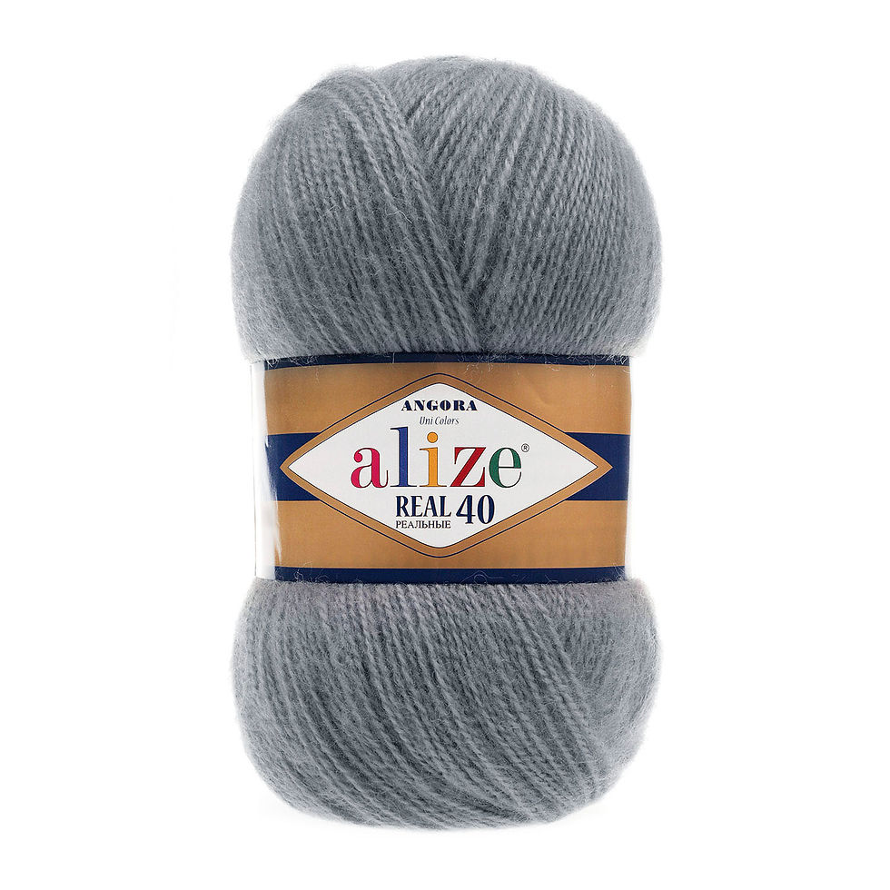 Пряжа Alize Angora Real 40 87 Вугільно-сірий