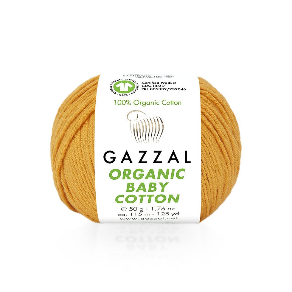 Пряжа Gazzal Organic Baby Cotton 418 Гірчиця (Газзал Органік Бебі Котон)