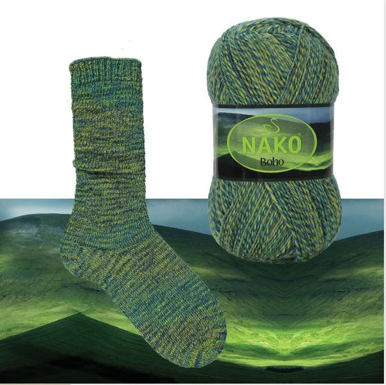 Пряжа шкарпеткова Nako Boho 87723