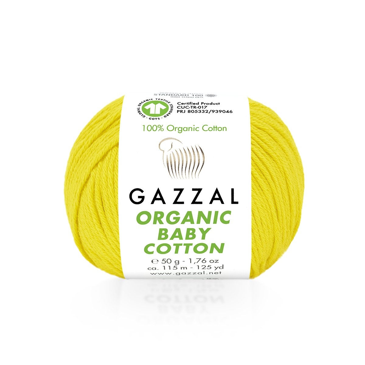 Пряжа Gazzal Organic Baby Cotton 420 Жовтий (Газзал Органік Бебі Котон)