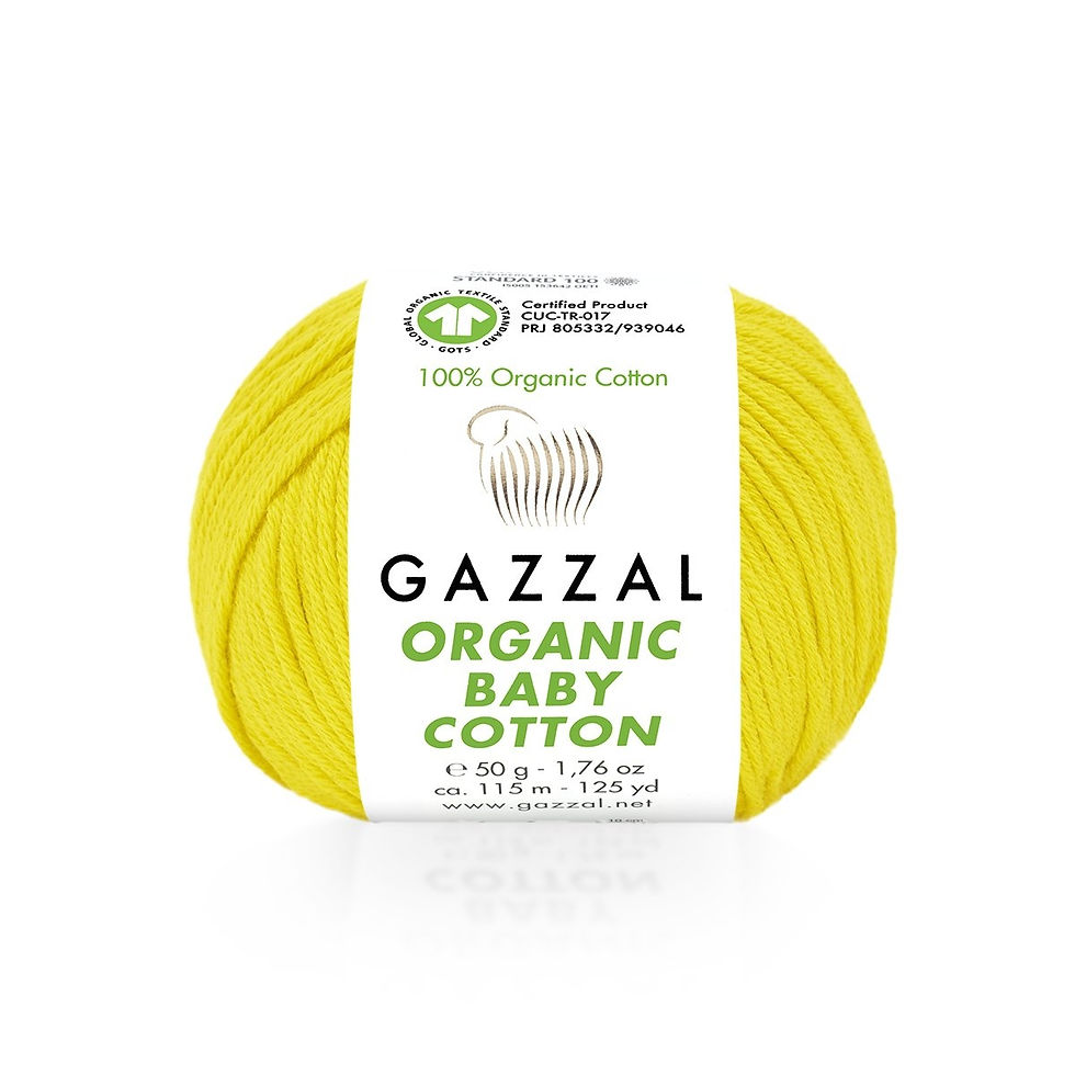 Пряжа Gazzal Organic Baby Cotton 420 Жовтий (Газзал Органік Бебі Котон)