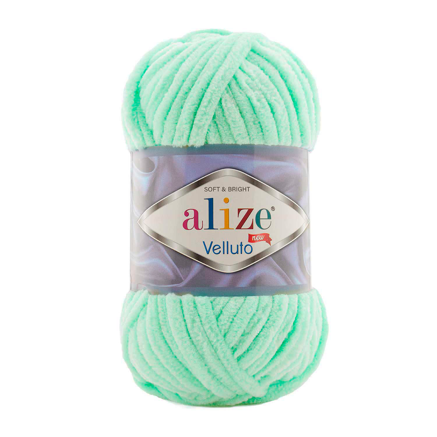 Пряжа плюшева Alize Velluto 837 М'ята (Алізе Веллюто)