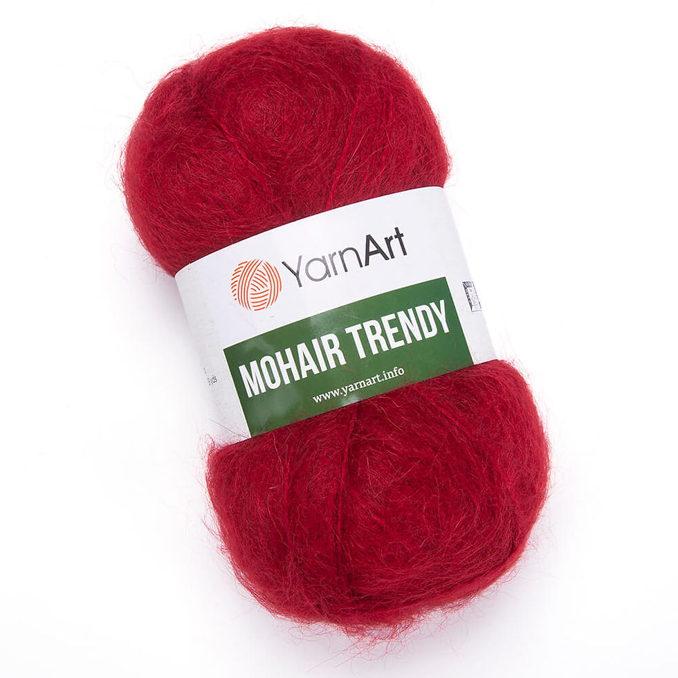 Пряжа YarnArt Mohair Trendy 141 Темний червоний (Мохер Тренді)