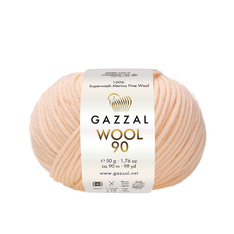 Пряжа з мериноса Gazzal Wool 90 3651