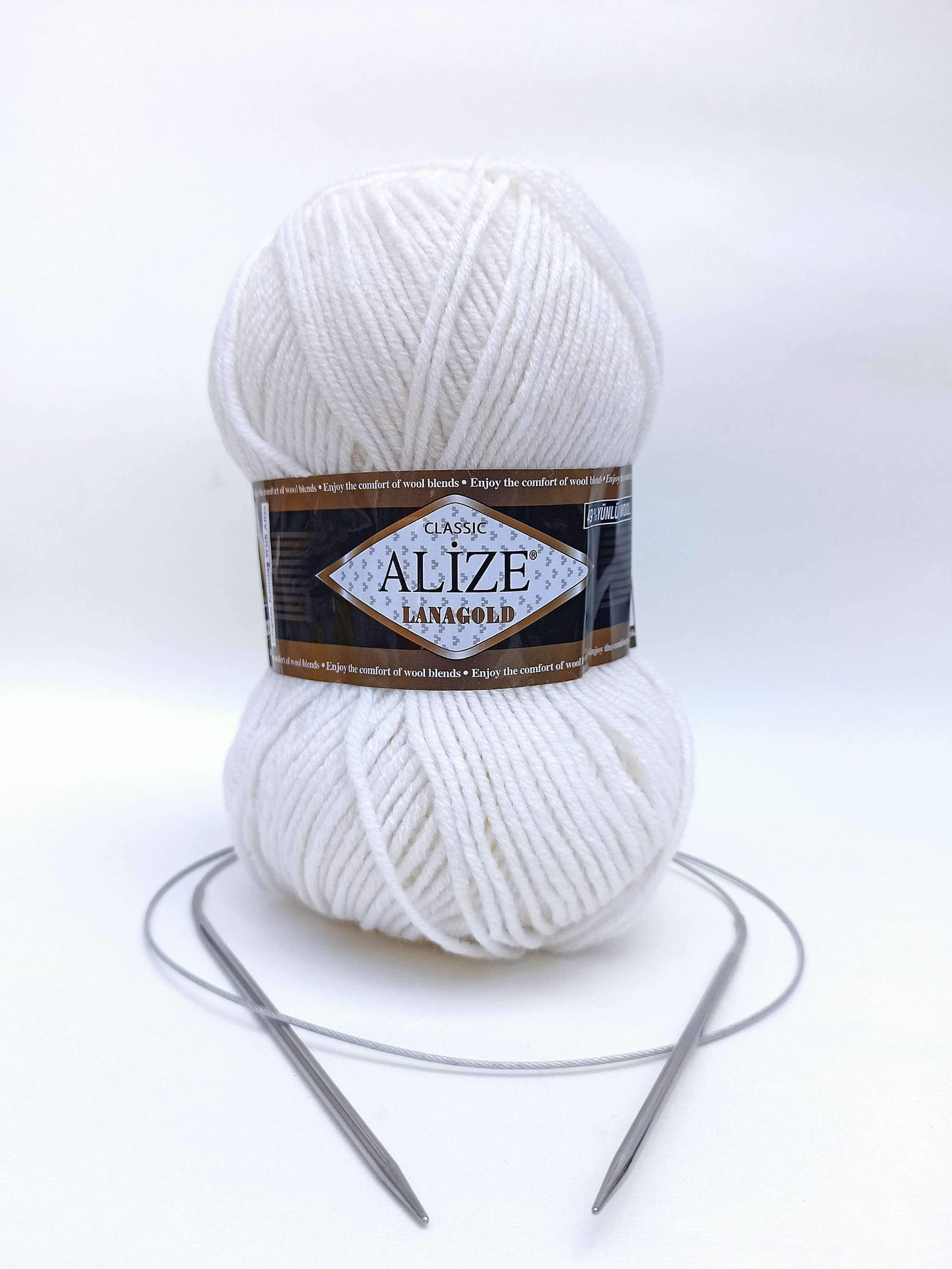 Пряжа Alize Lanagold 450 Жемчужний  (Алізе Ланаголд)