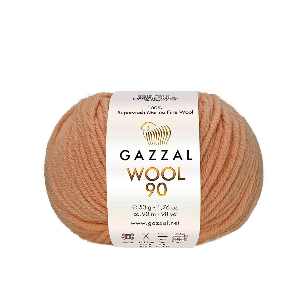 Пряжа з мериноса Gazzal Wool 90 3653