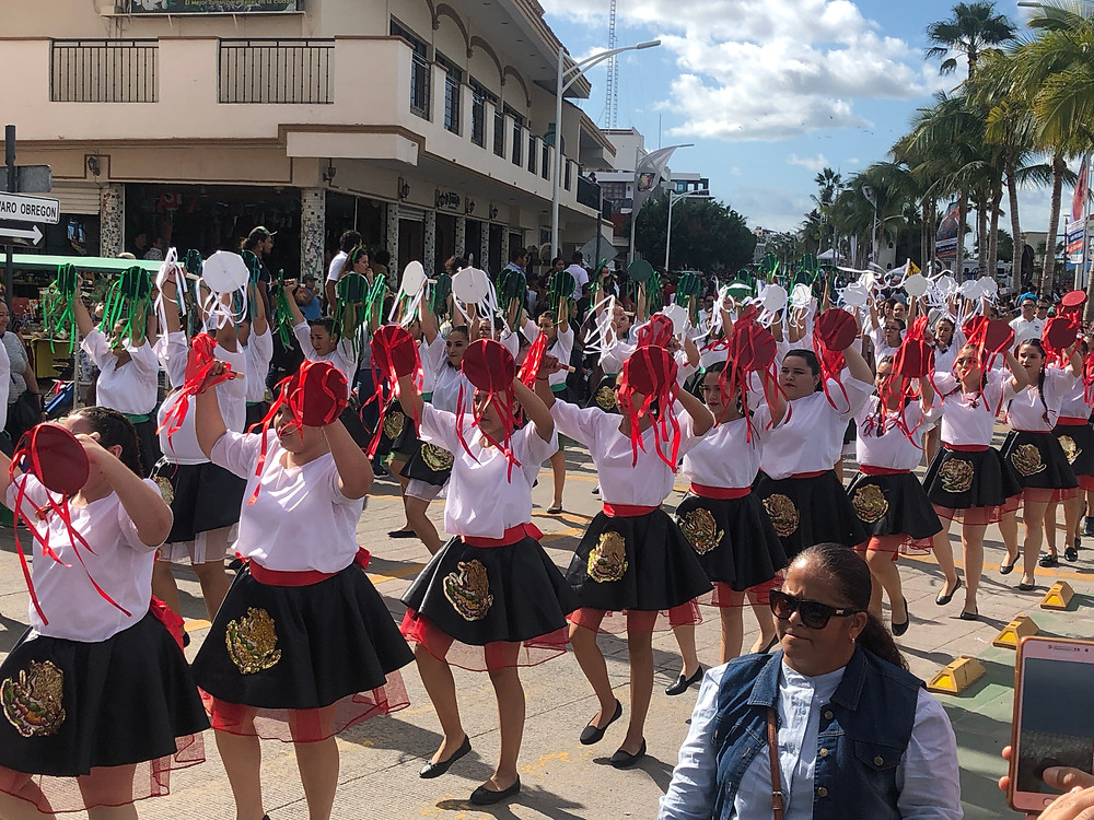 revolution day parade schoolchildren march