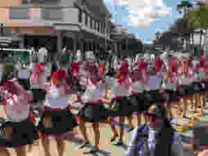 revolution day parade schoolchildren march