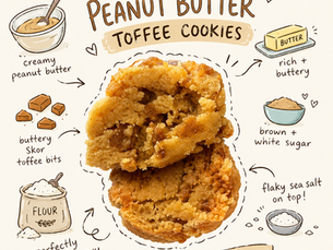 Bakery-Style Salted Peanut Butter Toffee Cookies