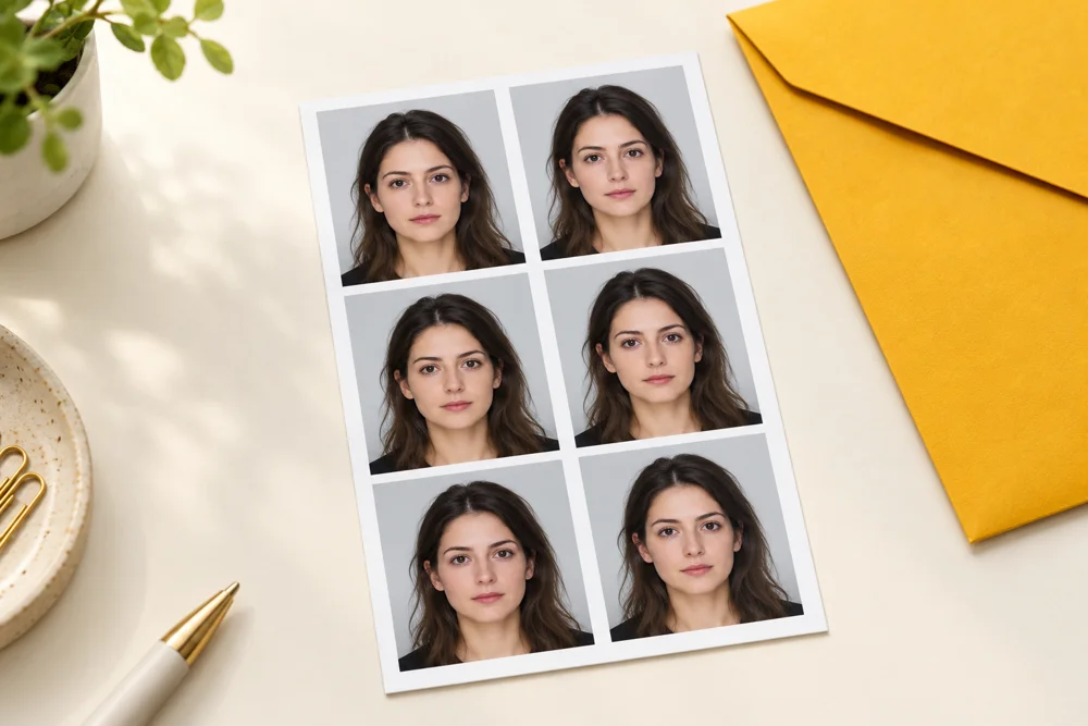 Planche de portraits d’identité, illustration du service photo