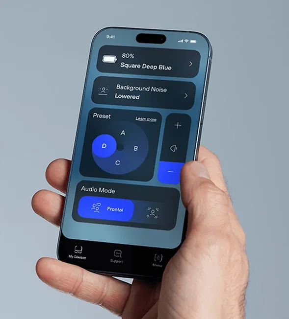 Application officielle Nuance Audio sur un smartphone