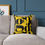 Thumbnail: Good God Typographic Art - Yellow and Black Canvas Pillow 