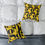Thumbnail: Good God Typographic Art - Yellow and Black Canvas Pillow 