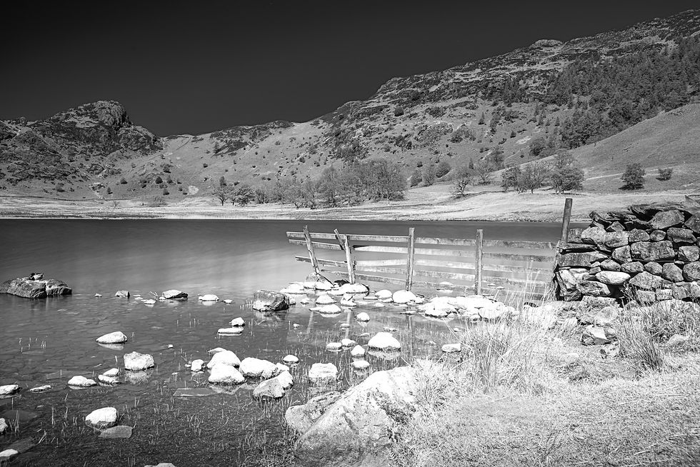 Monochrome Magic. I far prefer this Mono interpretation to the colour original. For me, the stone wall and the fence (foreground interest) stand out more and the whole scene looks much more appealing. It is much more what I had in mind while taking the image.