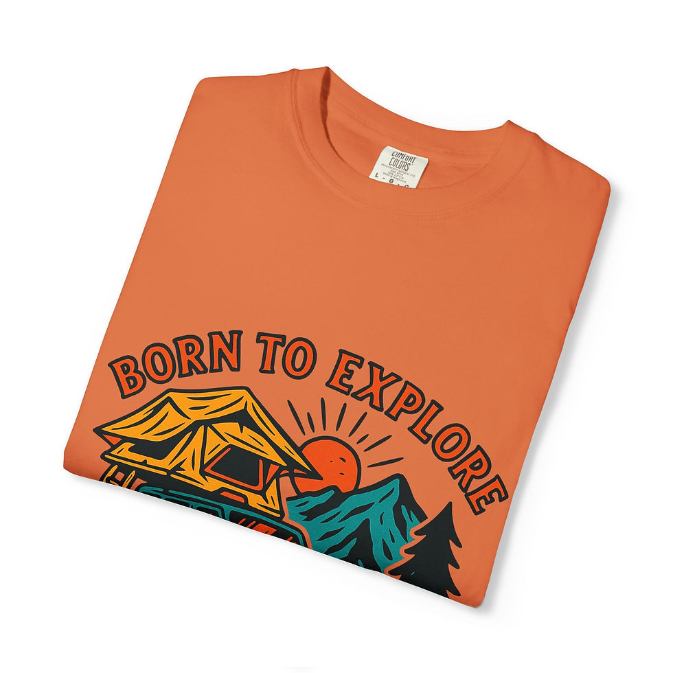 Thumbnail: T-Shirt — Born to Explore 'Beautiful Nature' Camping Jeep Graphic